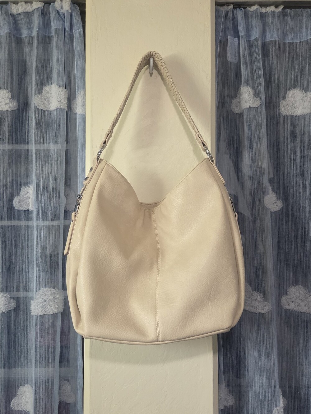 Sasha + Sofi Cream/Ivory Faux Leather Purse